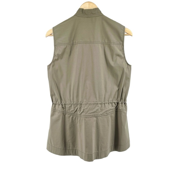 NIC+ZOE Womens Snap Button Up Vest Medium Adjustable Waist Army Green Stretch - Picture 3 of 16